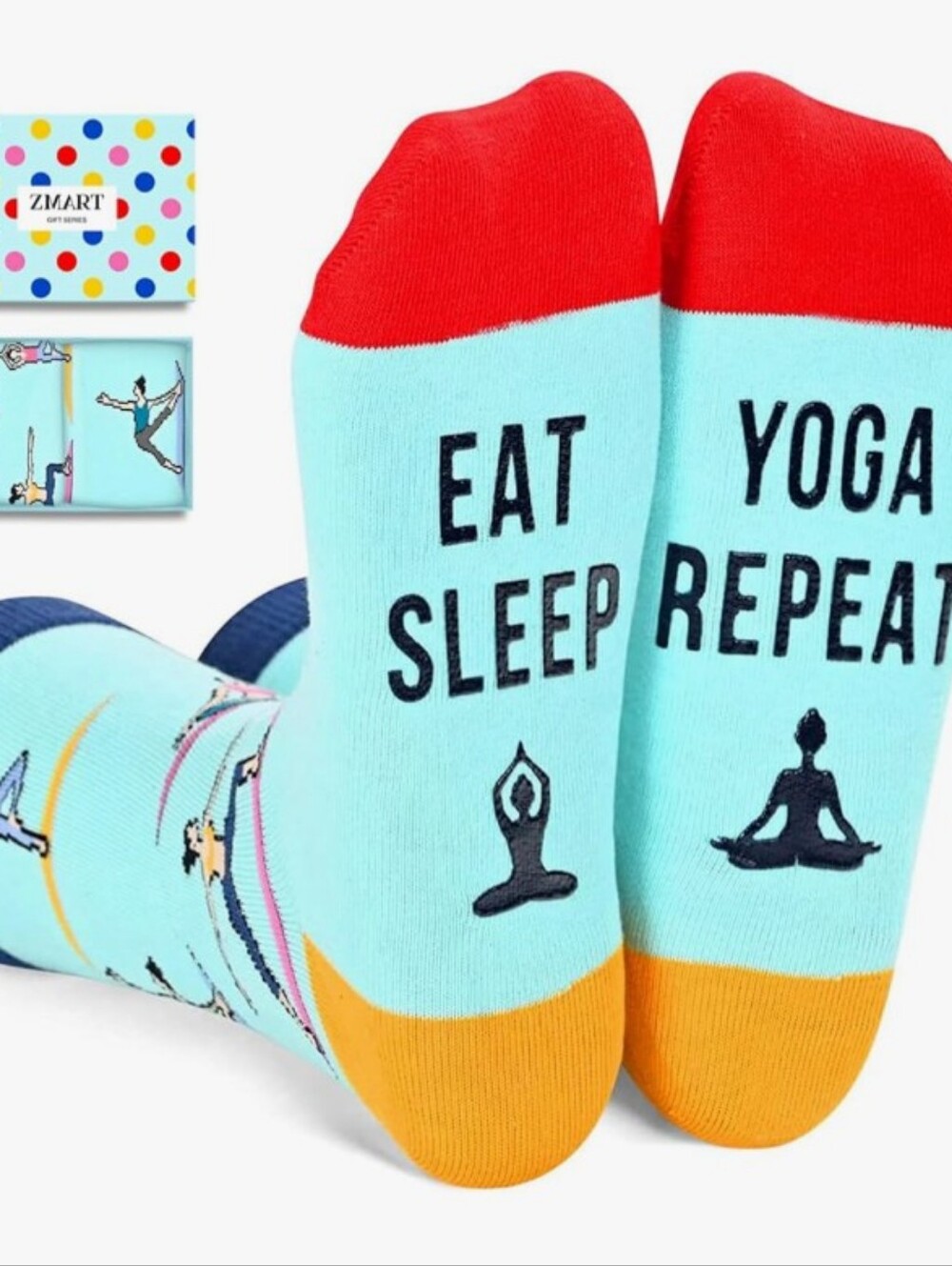 Novelty Yoga Sock Funny Saying Non Slip Grip Meditation Gift Single Pair
